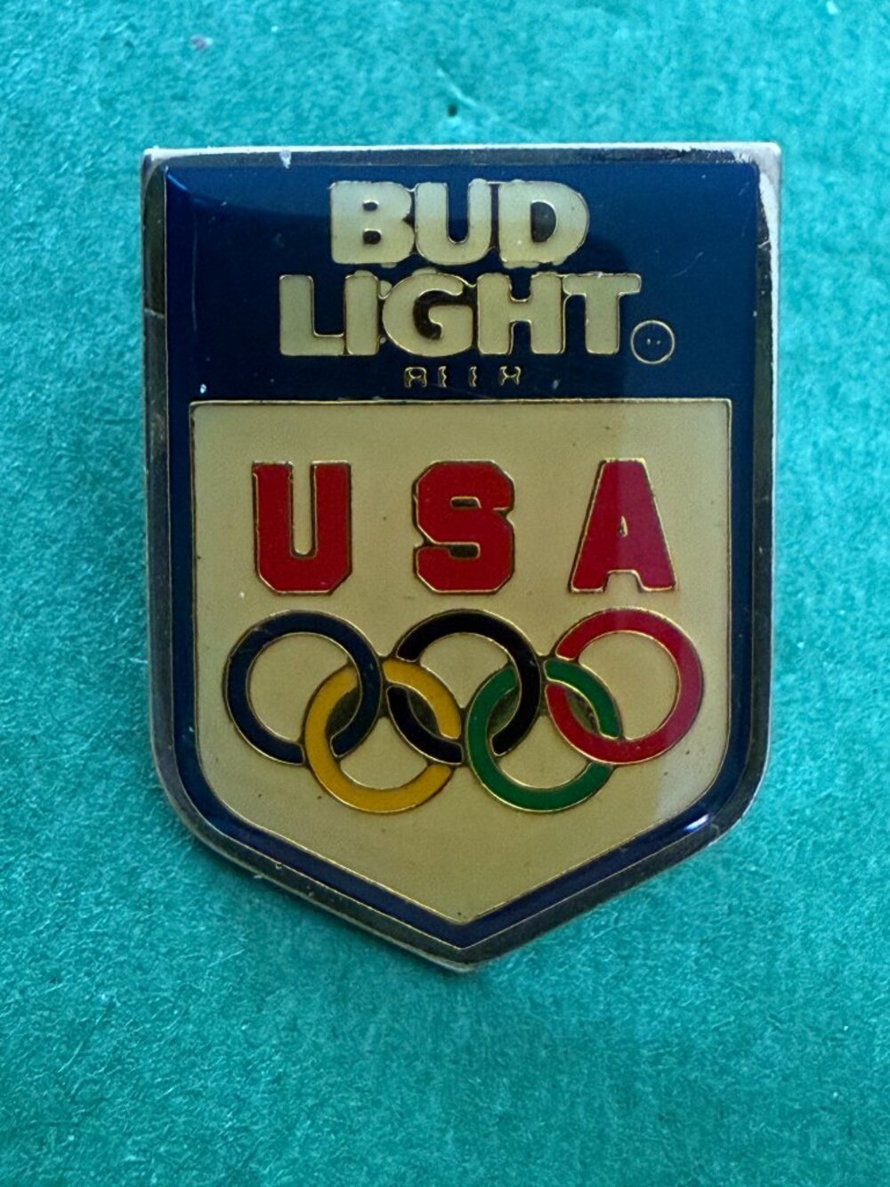 BUD LIGHT USA Olympics hat pin , lapel pin , badge , hatpin GIFT BOXED